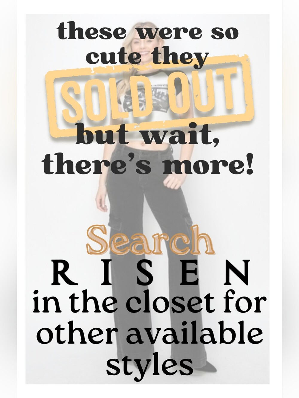 RISEN High Rise Wide Leg Denim Cargo Jeans Black Retro Vintage Regular Plus NEW